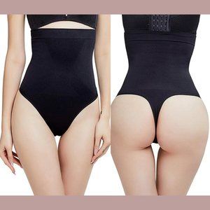 NWT DREAM SLIM [‎ M/L ] High-Waist Body Shaper Control Thong in Black